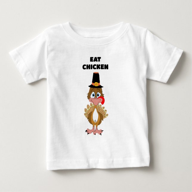 Camiseta Para Bebê Thomas Turkey Coma Frango (Frente)