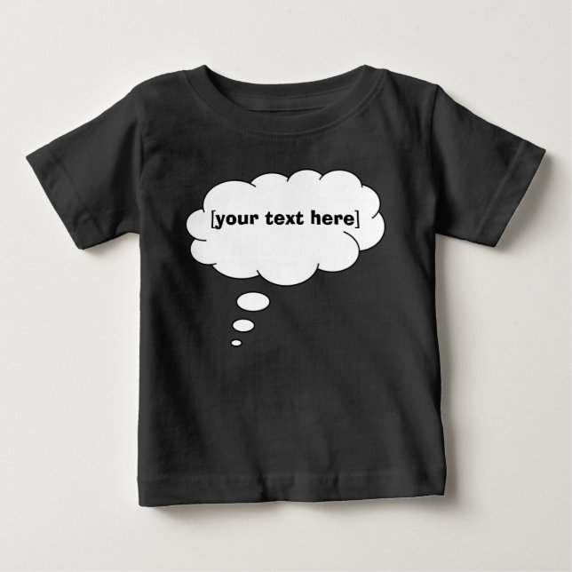 Camiseta Para Bebê thoughtbubble02whiteondark01 (Frente)