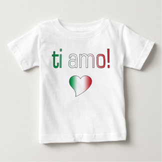Camiseta Para Bebê Ti Amo! Cores da bandeira de Italia