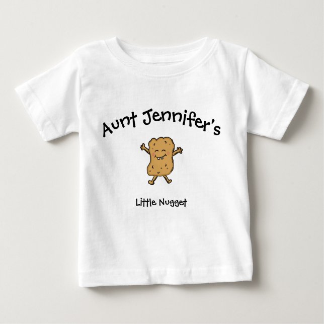 Camiseta Para Bebê Tia Baby Clothes Little Nugget Niece Nephew (Frente)