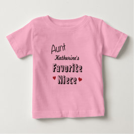Camiseta Para Bebê Tia Favorito Sobrinha Bebê T-shirt personalizado