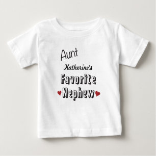 Camiseta Para Bebê Tia Favorito Sobrinho Bebê T-shirt personalizado