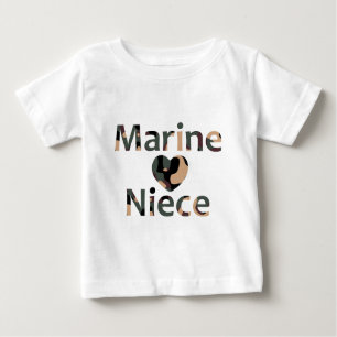 Camiseta Para Bebê Tia marinha Coração Camo