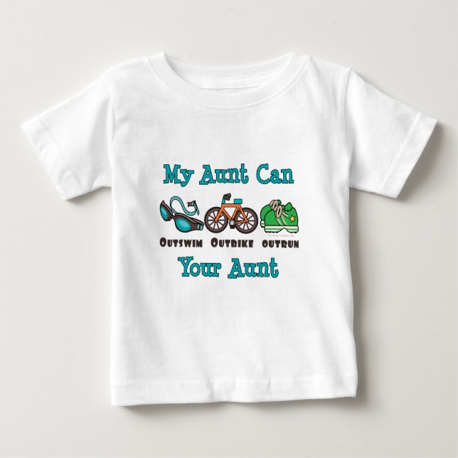 Camiseta Para Bebê Tia Outswim Outbike - Ulun Triathlon Baby T-shirt (Frente)