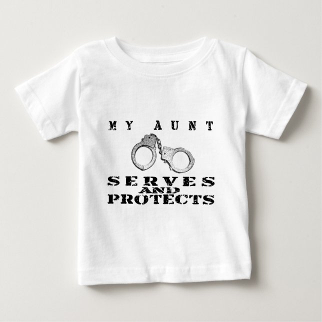Camiseta Para Bebê Tia Serve Protege - Algemas (Frente)