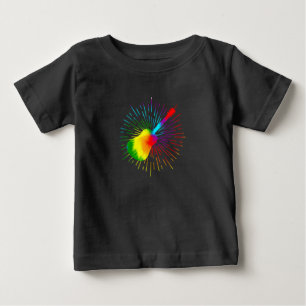 Camiseta Para Bebê Tie Dye Guitar Design Colorida Guitarrista