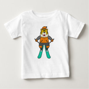 Camiseta Para Bebê Tiger Skier Ski