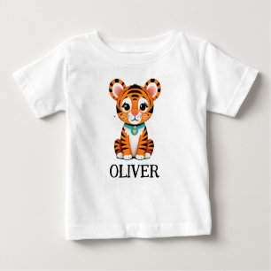 Camiseta Para Bebê Tigre-Bebê-Cute Personalizado