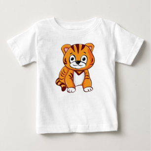 Camiseta Para Bebê Tigre Bebê Desenho Animado