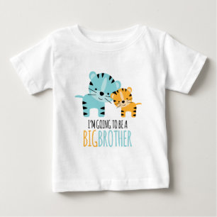 Camiseta Para Bebê Tigre "Big Brother To Be"