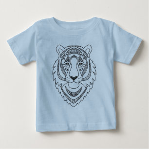 Camiseta Para Bebê Tigre branco inspirado