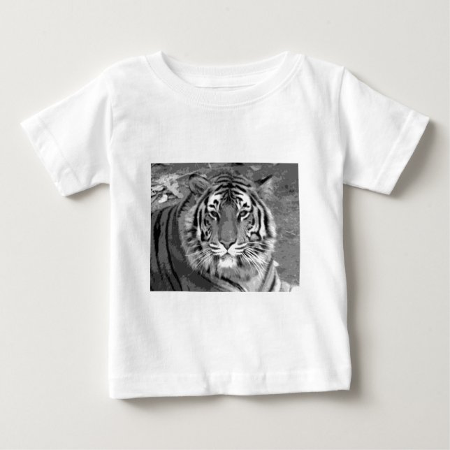 Camiseta Para Bebê Tigre BW (Frente)