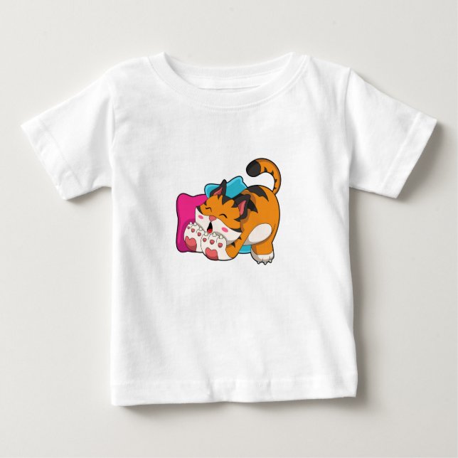 Camiseta Para Bebê Tigre cansado (Frente)