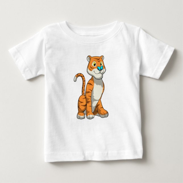 Camiseta Para Bebê Tigre com borboleta (Frente)