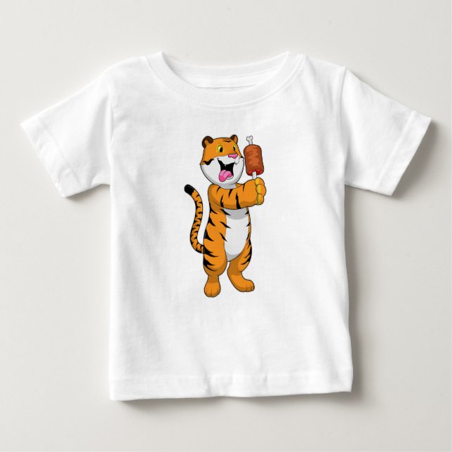 Camiseta Para Bebê Tigre com carne (Frente)