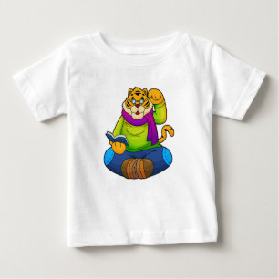 Camiseta Para Bebê Tigre como Nerd do Livro