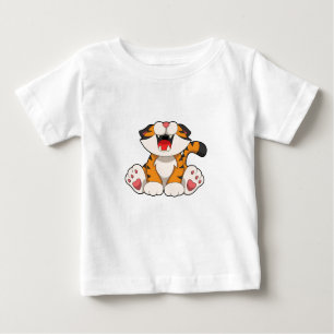 Camiseta Para Bebê Tigre-de-coleira