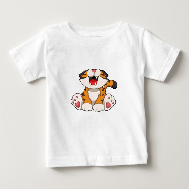 Camiseta Para Bebê Tigre-de-coleira (Frente)