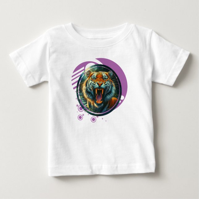 Camiseta Para Bebê Tigre de Corda (Frente)