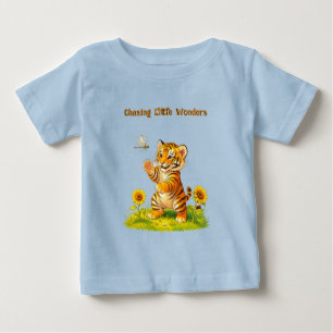 Camiseta Para Bebê Tigre e Libélula