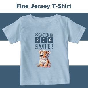 Camiseta Para Bebê Tigre fofo irmão mais velho azul