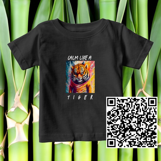 Camiseta Para Bebê Tigre Legal multimídia com atitude (Criador carregado)