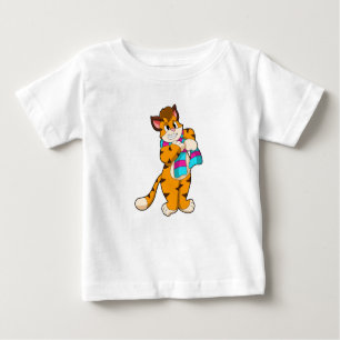 Camiseta Para Bebê Tigre no inverno com Scarf