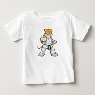 Camiseta Para Bebê Tigre no Karate das Artes Marciais