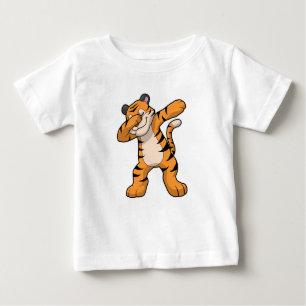 Camiseta Para Bebê Tigre no Separador Dança Hip Hop