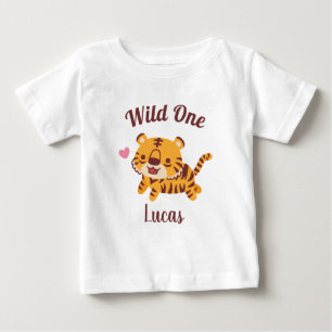Camiseta Para Bebê Tigre Pequeno Fofo, Selvagem Divertido