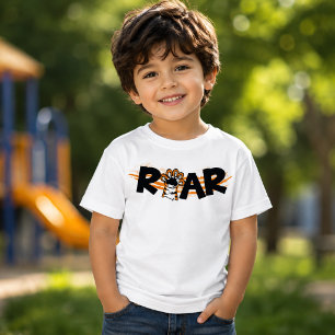 Camiseta Para Bebê Tigre Rugindo – Animal Selvagem Ousado