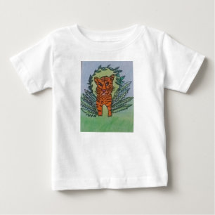 Camiseta Para Bebê tigre selvagem