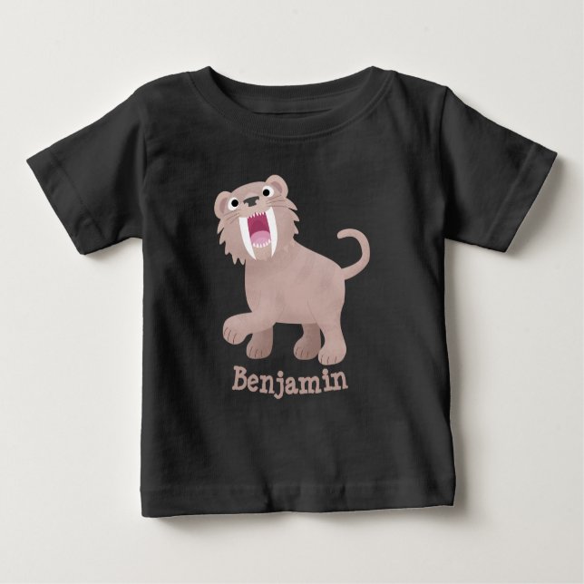 Camiseta Para Bebê Tigre Smilodon de Tigre de Saber (Frente)