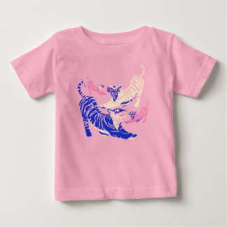 Camiseta Para Bebê Tigres Coloridos