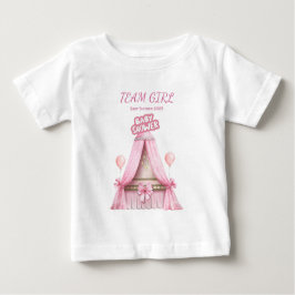 Camiseta Para Bebê Time da Festa de Bebê Menina 2025 Roupa de Família