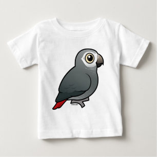 Camiseta Para Bebê Timnei African Cinza Parrot