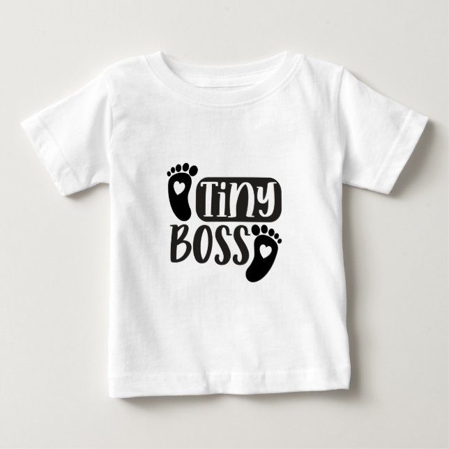 Camiseta Para Bebê Tiny Boss - Pequena Dama Chefe  (Frente)