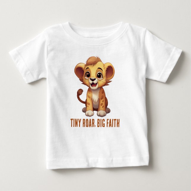 Camiseta Para Bebê Tiny Roar, Grande Fé (Frente)