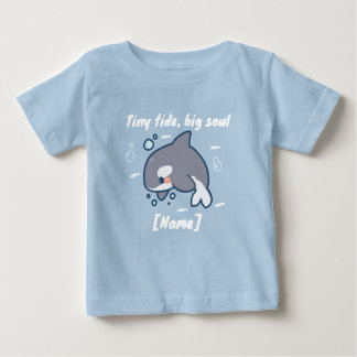 Camiseta Para Bebê Tiny Tide Whale T-shirt – Custom Name