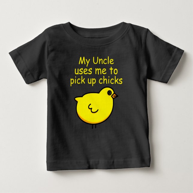 Camiseta Para Bebê Tio divertida engraçado e pintinho bonito (Frente)