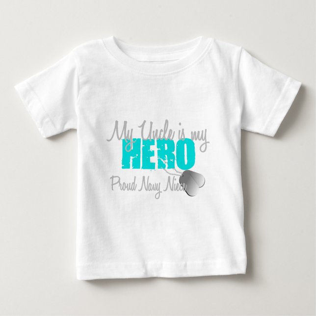 Camiseta Para Bebê Tio do herói da sobrinha do marinho (Frente)