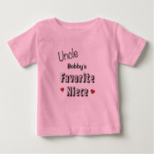 Tio Favorito Sobrinha Bebê T-shirt personalizado