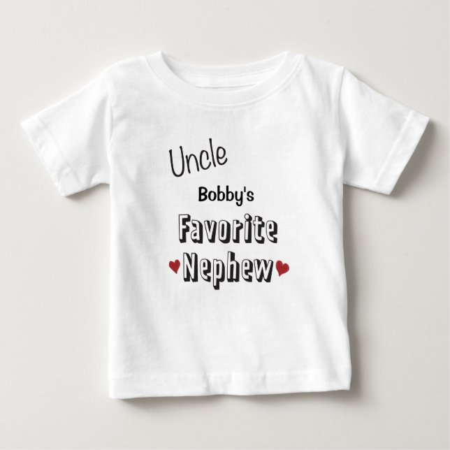 Camiseta Para Bebê Tio Favorito Sobrinho Bebê T-shirt personalizado (Frente)