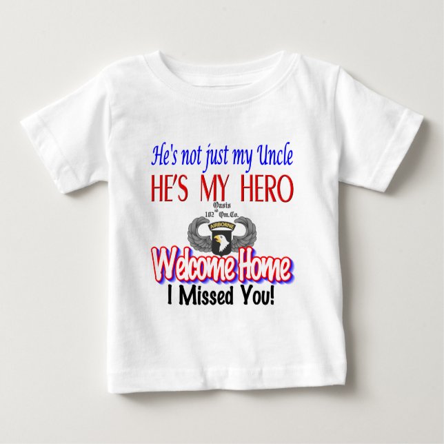 Camiseta Para Bebê Tio Home bem-vindo Produto (Frente)