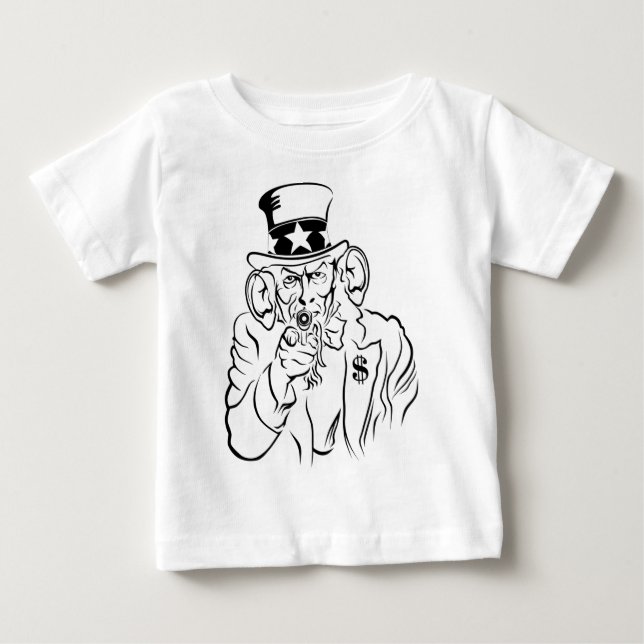 Camiseta Para Bebê Tio Sam (Frente)