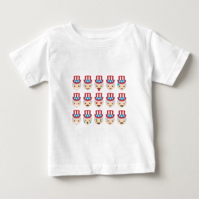 Camiseta Para Bebê tio sam emoji (Frente)
