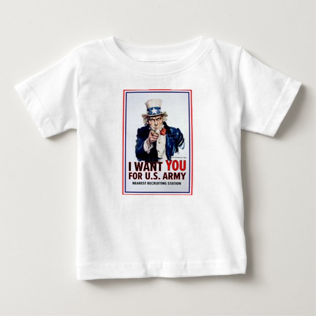 Camiseta Para Bebê Tio Sam Quer Você (Frente)