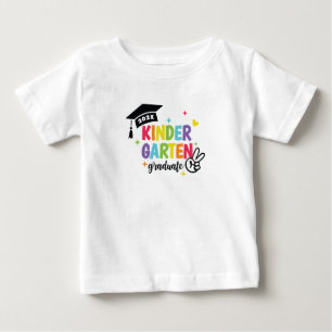 Camiseta Para Bebê Tipografia Colorida do Formando KinderGarten