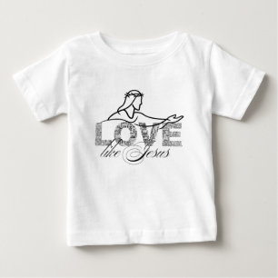 Camiseta Para Bebê Tipografia Cristã "Ame Como Jesus"
