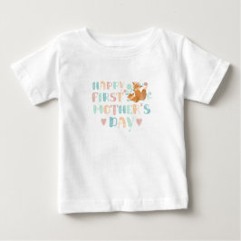 Camiseta Para Bebê Tipografia de Boho do Primeiro Dia de as mães